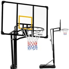 Basketbola tablo, regulējams uz statīva, Gymrex GR-BS141 , 230-305 cm. augstums cena un informācija | Treniņu soli un stendi | 220.lv