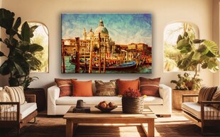 Glezna uz audekla venice city gondola 110x80 cm cena un informācija | Gleznas | 220.lv