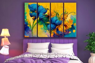 Glezna uz audekla krāsaini īrisu ziedi 201x140 cm цена и информация | Картины | 220.lv