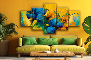 Glezna uz audekla krāsaini īrisu ziedi 150x80 cm цена и информация | Картины | 220.lv