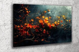 Glezna uz audekla pelēku ziedu māksla 70x50 cm цена и информация | Картины | 220.lv