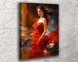 Glezna uz audekla sieviešu sarkanā māksla 20x30 cm цена и информация | Картины | 220.lv