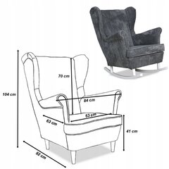 Bonito krēsls Skandināvu šūpuļkrēsls Family Furniture velvets pelēks pelēks pelēks cena un informācija | Atpūtas krēsli | 220.lv