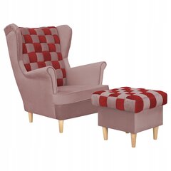 Carol Duo krēsls ar kāju balstu Scandinavian Family Mebl rozā sarkans цена и информация | Кресла в гостиную | 220.lv