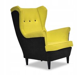 ARI DUO Skandināvu auss krēsls Ģimenes mēbeles dzeltens un melns bišu krāsā cena un informācija | Atpūtas krēsli | 220.lv