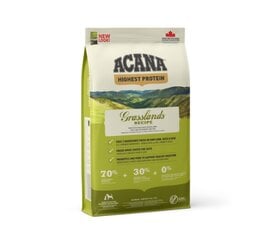 Acana Grasslands bezgraudu, sausā barība ar jēru un pīli suņiem, 2 kg cena un informācija | Sausā barība suņiem | 220.lv