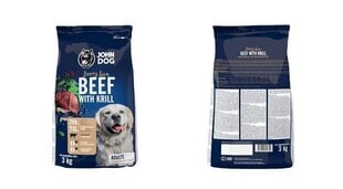 John Dog Berry ar liellopa gaļu un krilu, 3 kg цена и информация | Сухой корм для собак | 220.lv