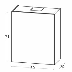 NOVO augšējais virtuves skapis 60 cm, matēts balts, ar nosūcēju цена и информация | Кухонные шкафчики | 220.lv