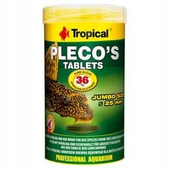 Tropical zivju barība tabletēs Pleco's, 250 ml cena un informācija | Zivju barība | 220.lv