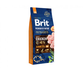 Brit Premium By Nature Senior S/M sausā barība vecākiem mazu un vidēju šķirņu suņiem, 3 kg cena un informācija | Sausā barība suņiem | 220.lv