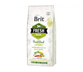 Brit Fresh Duck with Millet Active Run&Work сухой корм для активных собак, 12 кг цена и информация | Сухой корм для собак | 220.lv