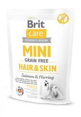 Brit Care Mini Hair&Skin гипоаллергенный, беззерновой сухой корм для собак, для ухода за шерстью, 7 кг цена и информация | Сухой корм для собак | 220.lv