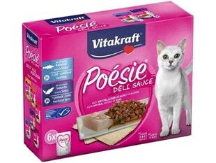 Vitakraft Poesie Deli Sauce Multpe.z с рыбой 6x85G цена и информация | Консервы для котов | 220.lv