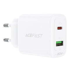 Сетевое зарядное устройство Acefast USB Type C / USB 32W, PPS, PD, QC 3.0, AFC, FCP белое (A5) цена и информация | Зарядные устройства для телефонов | 220.lv