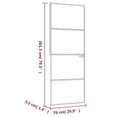 iekšdurvis, 76x201,5 cm, melnas, rūdīts stikls un alumīnijs cena un informācija | Iekšdurvis | 220.lv