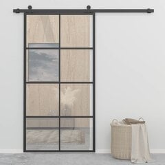 bīdāmās durvis, alumīnijs un ESG stikls, 102,5x205 cm, melnas цена и информация | Межкомнатные двери | 220.lv