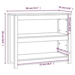 Grāmatu skapis, 80x35x68cm, priedes masīvkoks cena un informācija | Skapji | 220.lv