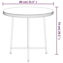 ēdamgalds, melns, Ø80 cm, rūdīts stikls un tērauds цена и информация | Столы для сада | 220.lv