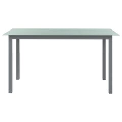 dārza galds, gaiši pelēks, 150x90x74 cm, alumīnijs un stikls cena un informācija | Dārza galdi | 220.lv