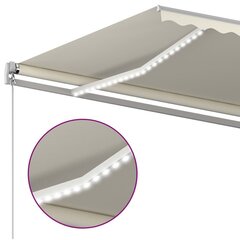 Automātiskā markīze ar LED/vēja sensoru, krēmkrāsas, 400x350 cm цена и информация | Зонты, маркизы, стойки | 220.lv