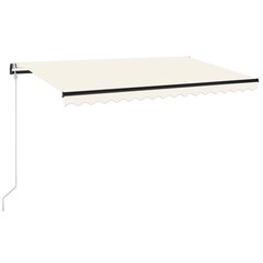 izvelkama markīze, LED, vēja sensors, krēmkrāsas, 400x350 cm цена и информация | Зонты, маркизы, стойки | 220.lv