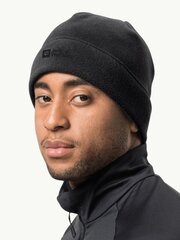 Мужская шапка JACK WOLFSKIN Vertigo Beanie, черная цена и информация | Мужские шарфы, шапки, перчатки | 220.lv