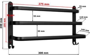 Athos pakaramais 30 cm melns bēniņi цена и информация | Аксессуары для ванной комнаты | 220.lv