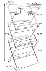 ARAL brīvi stāvošs salokāms veļas žāvētājs, melns cena un informācija | Vannas istabas aksesuāri | 220.lv