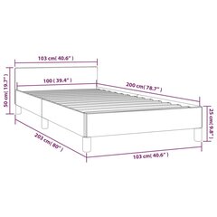 Gultas rāmis ar galvgali, balts, 100x200cm, mākslīgā āda cena un informācija | Gultas | 220.lv