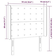 Galvgalis pelēks 93x16x118/128cm cena un informācija | Gultas | 220.lv