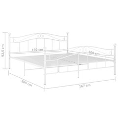 gultas rāmis, balts, metāls, 160x200 cm cena un informācija | Gultas | 220.lv