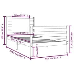 Каркас кровати, 90x200 см, коричневый цена и информация | Кровати | 220.lv