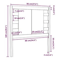 galvgalis, 96x4x100 cm, priedes masīvkoks cena un informācija | Gultas | 220.lv