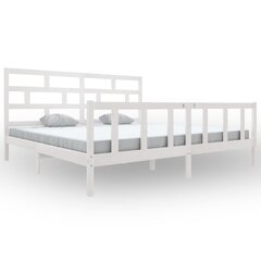 gultas rāmis, balts, priedes masīvkoks, 200x200 cm cena un informācija | Gultas | 220.lv