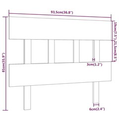 Изголовье кровати, 93,5x3x81 см, белое цена и информация | Кровати | 220.lv