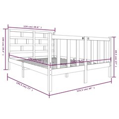 gultas rāmis, melns, priedes masīvkoks, 120x190 cm, divvietīgs cena un informācija | Gultas | 220.lv