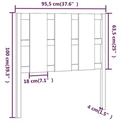 Gultas galvgalis, 95,5x4x100cm, priedes masīvkoks cena un informācija | Gultas | 220.lv