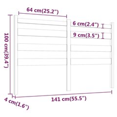 Gultas galvgalis, 141x4x100cm, priedes masīvkoks cena un informācija | Gultas | 220.lv