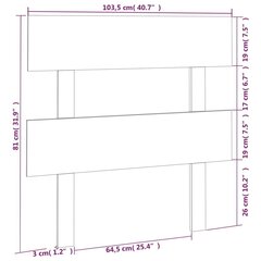 Gultas galvgalis, medus brūns, 103,5x3x81cm, priedes masīvkoks cena un informācija | Gultas | 220.lv