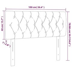 gultas galvgalis ar LED, 100x7x78/88 cm, gaiši pelēks samts цена и информация | Кровати | 220.lv