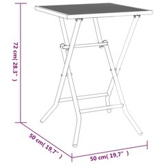 dārza galds, saliekams, pelēks, 50x50x72 cm, tērauda siets цена и информация | Столы для сада | 220.lv