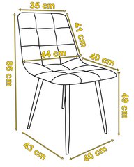 DENVER samta tumši zaļš samta krēsls cena un informācija | Virtuves un ēdamistabas krēsli | 220.lv