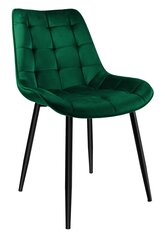 NORMAN Velvet tumši zaļš samta krēsls cena un informācija | Virtuves un ēdamistabas krēsli | 220.lv