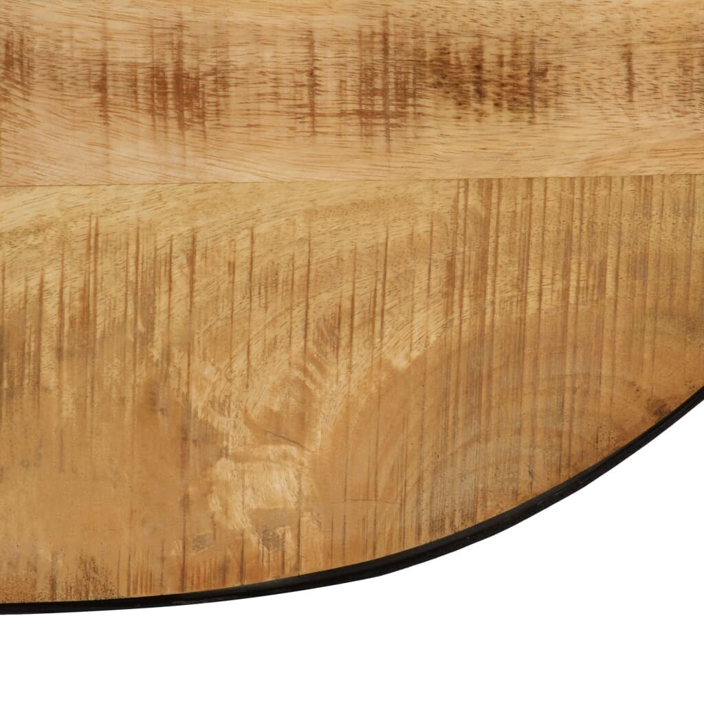 kafijas galdiņš, 100cm, ovālas formas, neapstrādāts mango koks, tērauds цена и информация | Žurnālgaldiņi | 220.lv