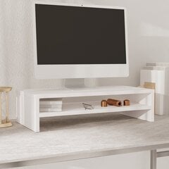 monitora paliktnis, balts, 50x24x13 cm, priedes masīvkoks цена и информация | Тумбы под телевизор | 220.lv