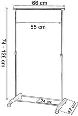 Alik balts viens stāvošs pakaramais uz riteņiem cena un informācija | Drēbju pakaramie | 220.lv