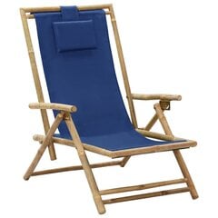 - atpūtas krēsls, tumši zils, bambuss un audums cena un informācija | Dārza krēsli | 220.lv