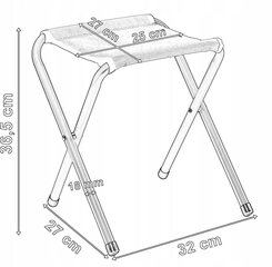 TRAMP tūristu komplekts, kempinga galds ar 4 krēsliem, balts cena un informācija | Sauļošanās krēsli | 220.lv