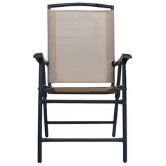 saliekami dārza krēsli, 2 gab., tekstilēns, pelēkbrūni cena un informācija | Dārza krēsli | 220.lv