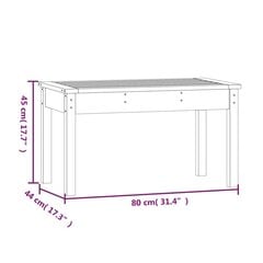 dārza sols, melns, 80x44x45 cm, priedes masīvkoks cena un informācija | Dārza soli | 220.lv